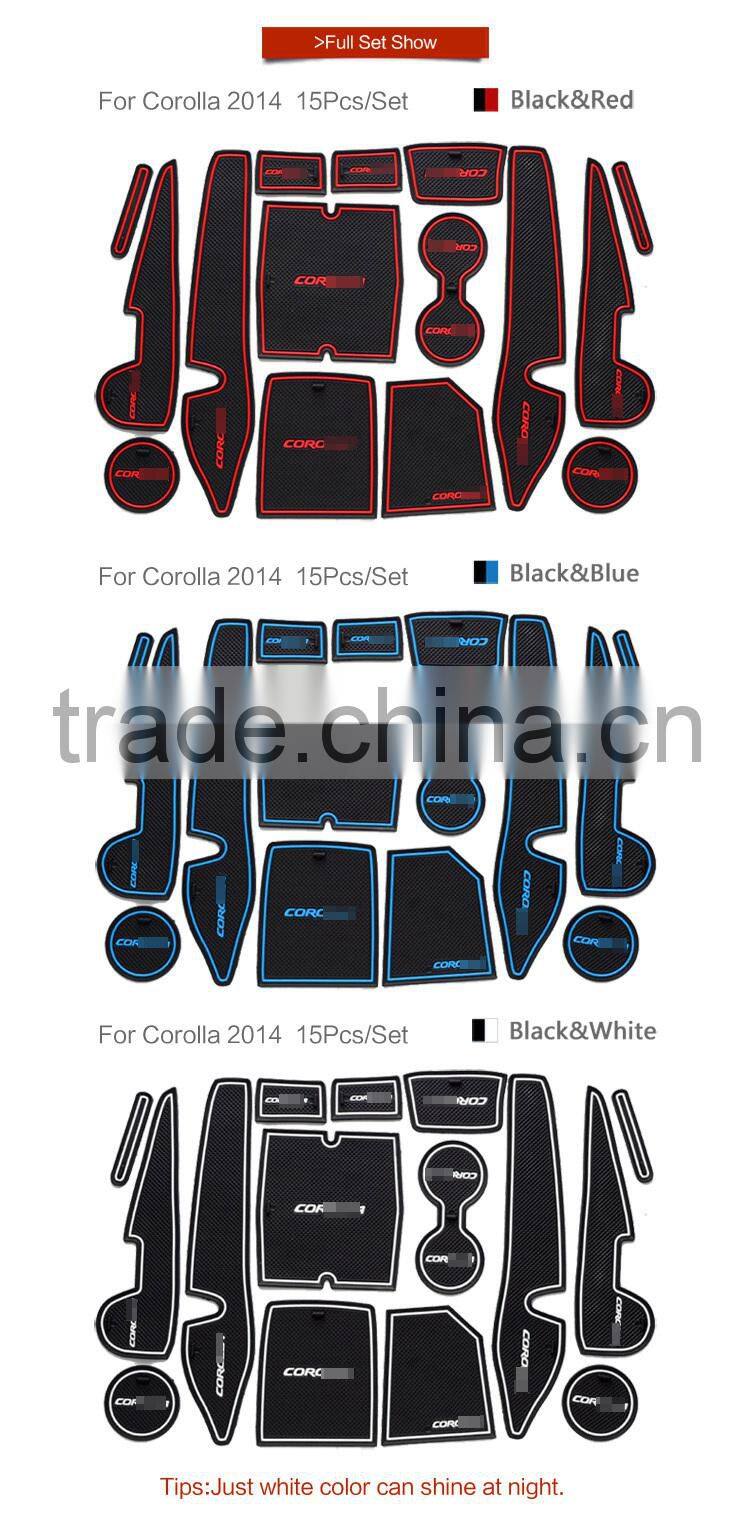car accessories interior grid door mat for Toyota Corolla 2014 15pcs/set