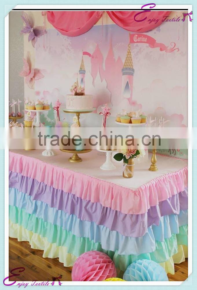 YHK#81 fancy table skirt - polyester banquet wedding wholesale chair cover sash table cloth skirt linen
