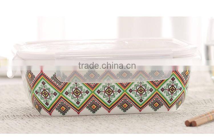 4-compartment Bento Lunch Box,Eco-friendly Safe Ceramic Food Container