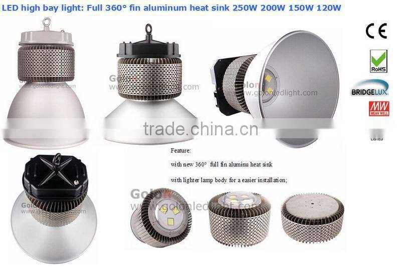 250W LED high bay light UL approval led high bay light Meanwell Bridgelux LED low price 250W high bay light
