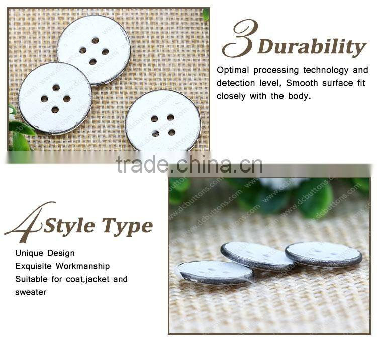 White Color Paint Metal Sewing Button,4 Hole Button for Jean Shirt