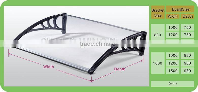 Polycarbonate Door Canopy clear Shelter Outdoor rain protection for windows