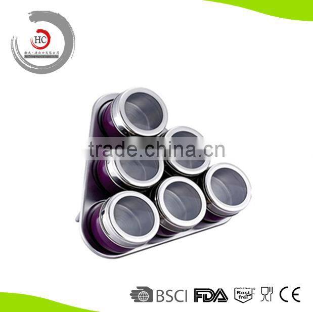 Stainless steel magnetic spice jar magnetic spice rack magnetic spice container HC-FG1