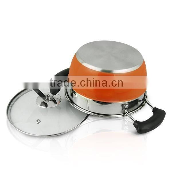 straight body elegant cookware set stainless steel