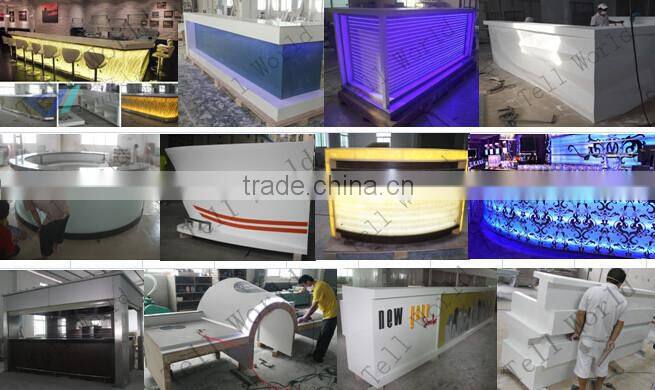 2016 Alibaba Golden Acrylic solid surface bar counter/translucent stone bar table/bar counter for sale