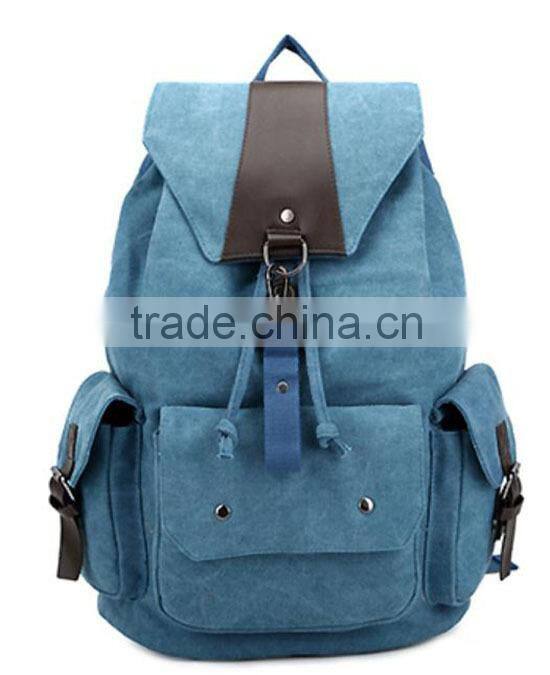 2015 Audit custom cheap canvas backpack for teens, canvas drawstring backpack