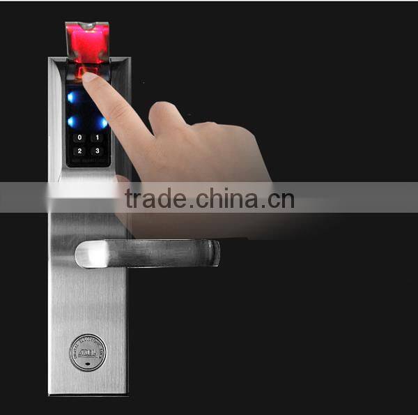 Fingerprint and card door access control lock with battery adel biometric door lock good quality eu stype