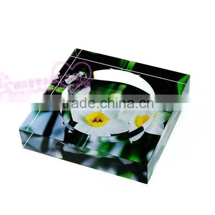 customized glass ashtray with floret HYA-189 on sale