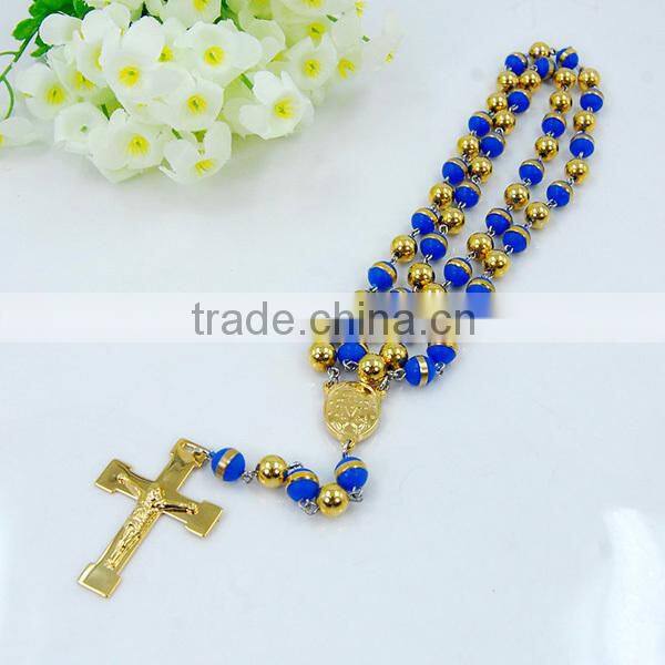 Fashion Colorful beads CATHOLIC Rosary necklace Sweater dress necklace chain