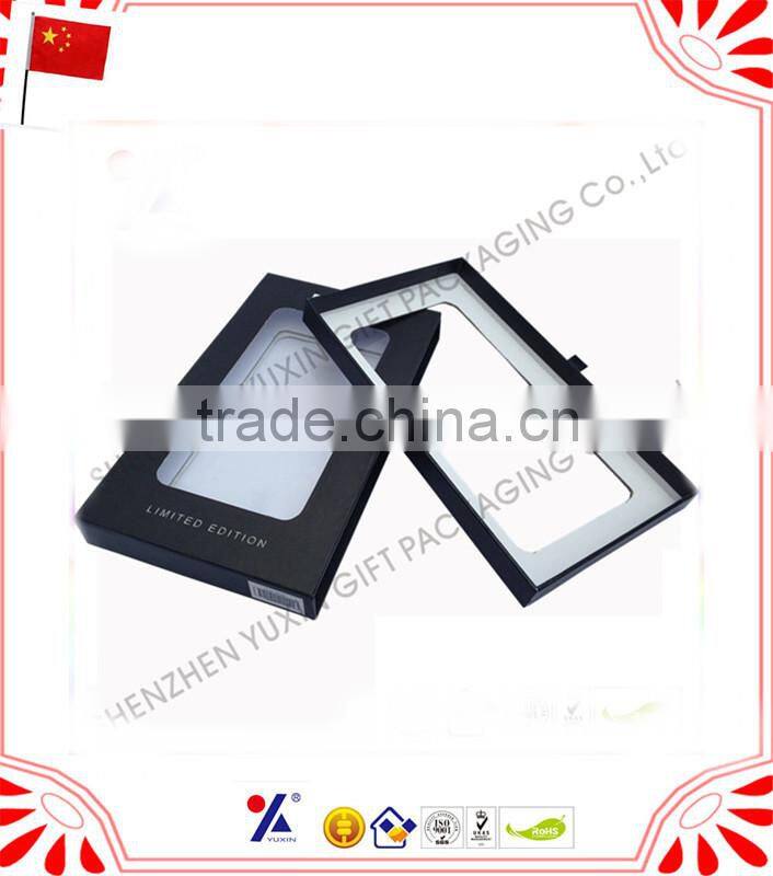 Beauty natural black deboss paper print packing box for iphone 6 plus