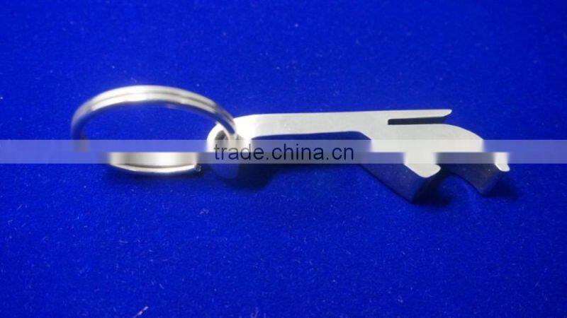 multi-usage bottle opener keychain stainless steel highly polished keyring