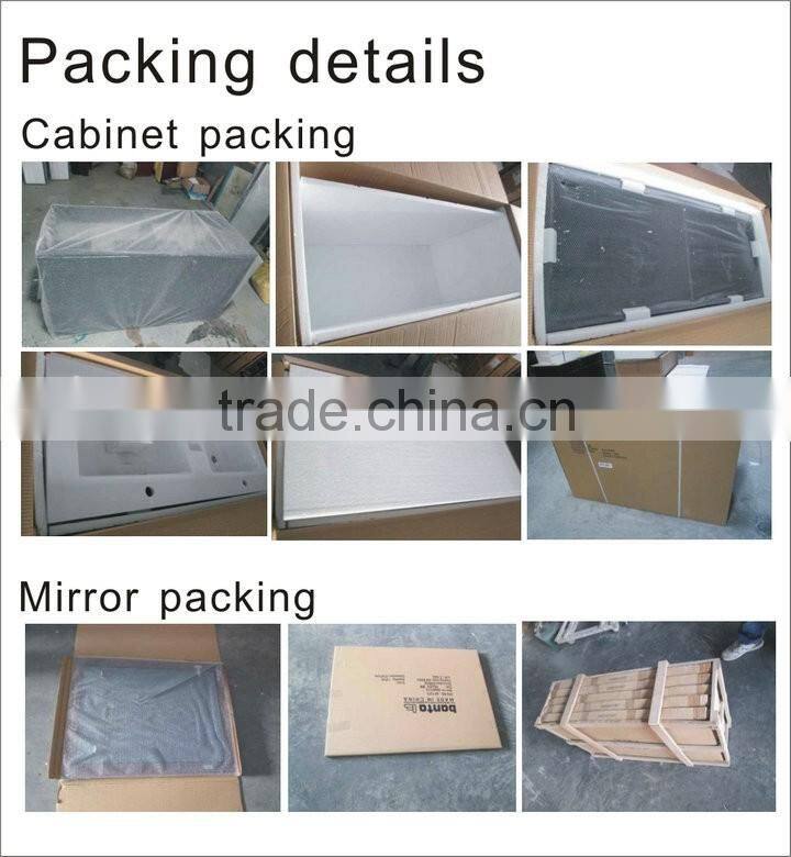 European style classic wall mounted MDF bathroom cabinet with side cabinet RA120