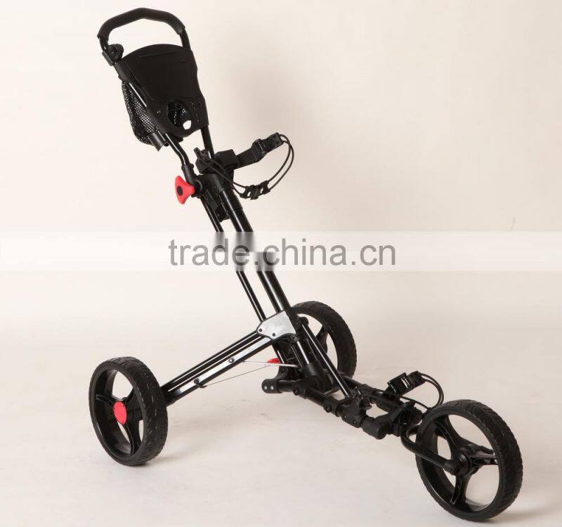 2016 Brand New Fold Light Weight 3 Wheels Push Pull Golf Trolley Manual Golf Cart