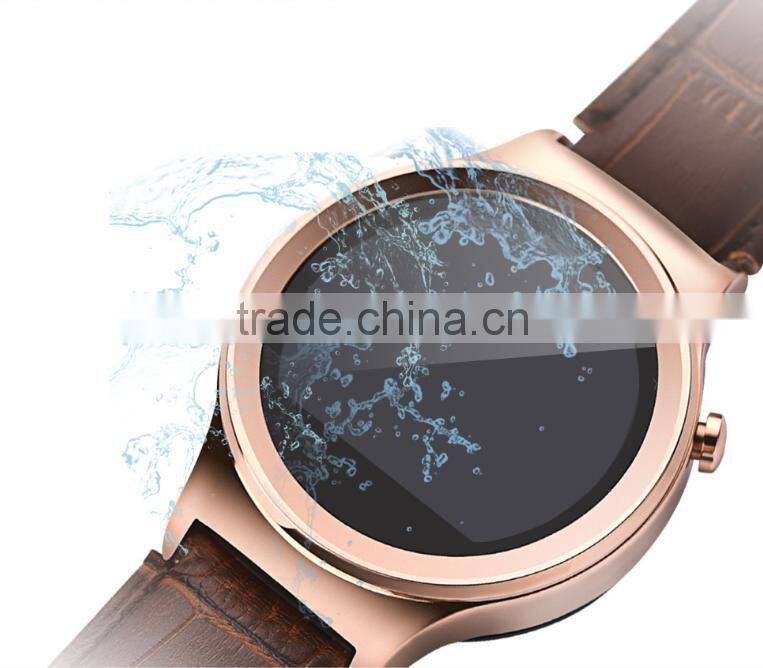 Smart Watch T3Swith Genuine Leather, phone Sync whatsApp, skype, MSN, wechat,SMS etc. between watch and Android/IOS phone