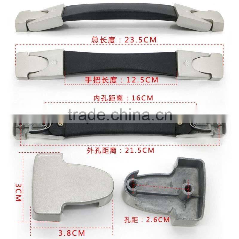 Luggage case plastic handle with metal, zinc alloy luggage carrying handle,Luggage parts soft handle