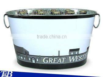 Galvanized tin beer bottle cooler holder