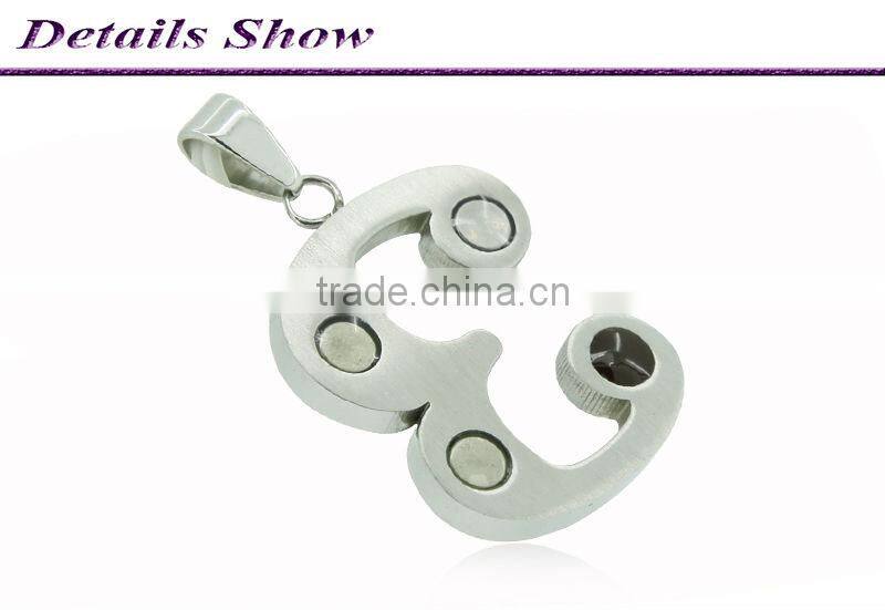2013 new fashion number pendants with rhinestones pendant for couples Lucky Numbers 3 stainless steel energy pendant