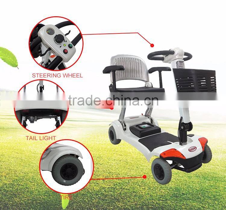 4 wheel foldable electric mobility scooter with li-ion battery