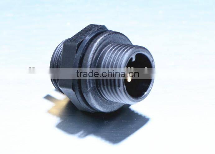 M12 2 pole rear panel mounted waterproof connector