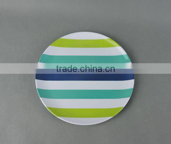 Rhombus black and white melamine plate