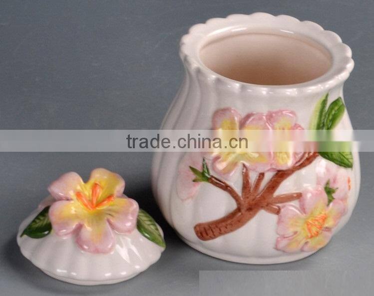ceramic 3D flower pot candy holder