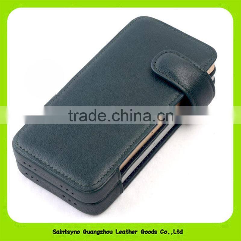 Belt Magnetic Closure Two Mobile Phones First Skin Cow Leather Case 16154