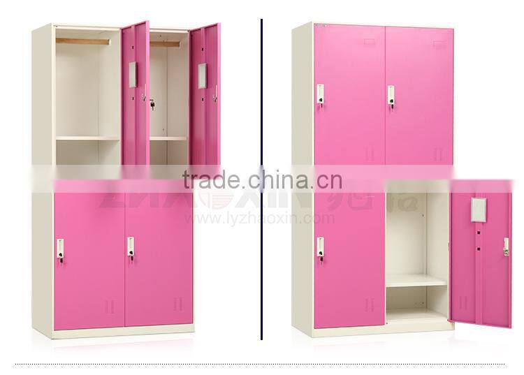 antique 4-door closet key lock clothes steel locker metal stainless gym wardrobe locker