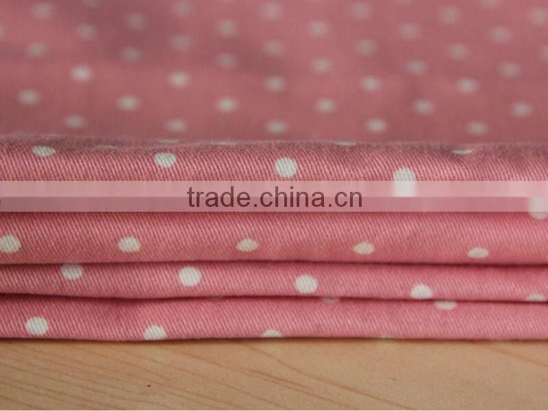 Red dot cotton twill fabric for pants