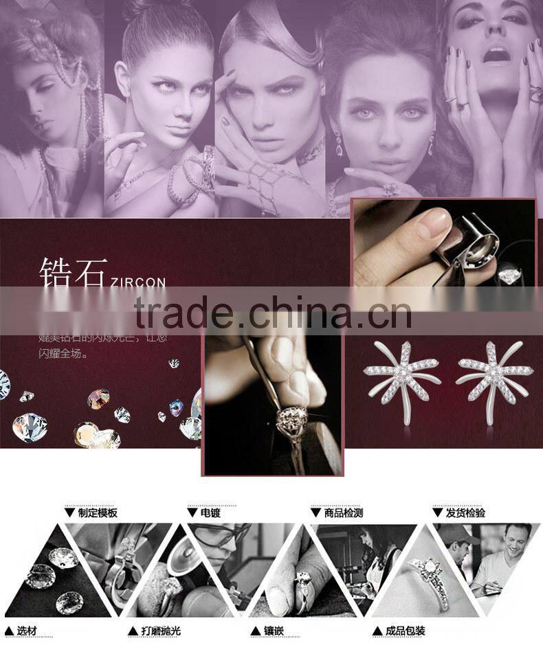 OUXI flower diamond sterling silver earring Y20191