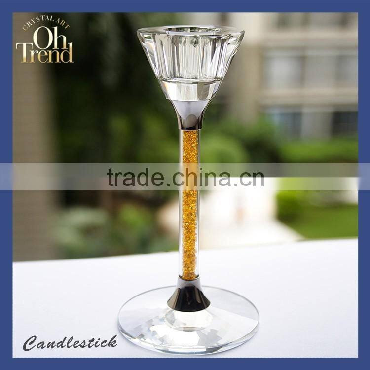 Yellow Glass cup with handle/ candle glass/ brass candle holders made in india