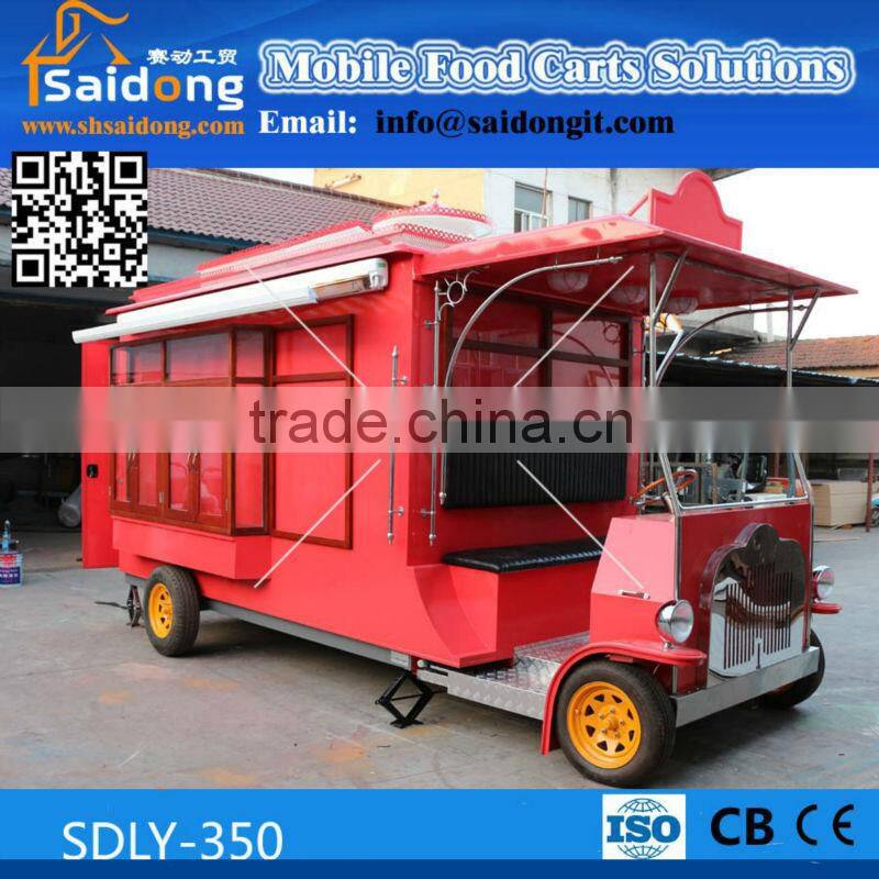 CE approval Big capacity mobile kitchen truck-mobile vintage food van for design