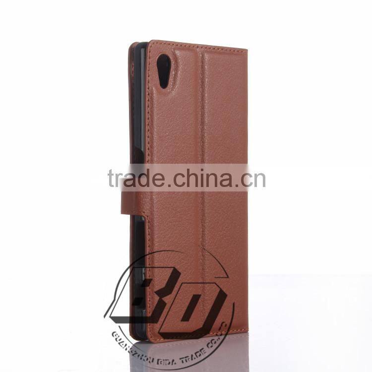 Wholesale Popular Flip wallet PU leather case with card slots For Sony Xperia Z5 Premium luxury Case mobile phone case cover