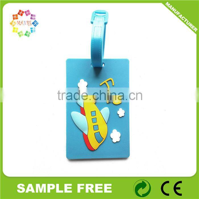 Custom promotional gifts cute airplane shaped soft pvc luggage tag