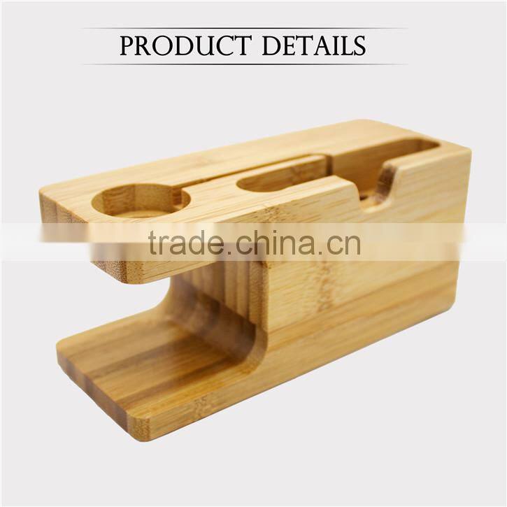 Natural Wood Stand Base popular portable charger wooden stand for IPhone for Apple Watch Stand