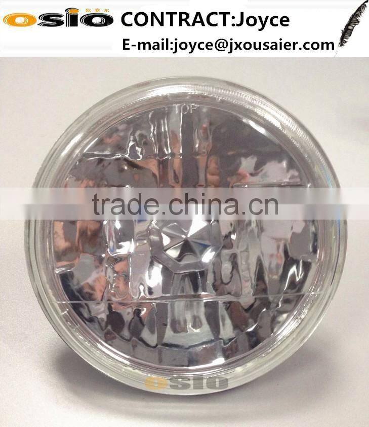7 inch Round BMC with Hold Crystal Iron Auto Halogen Semi Sealed Beam Headlight Install H4 Bulb