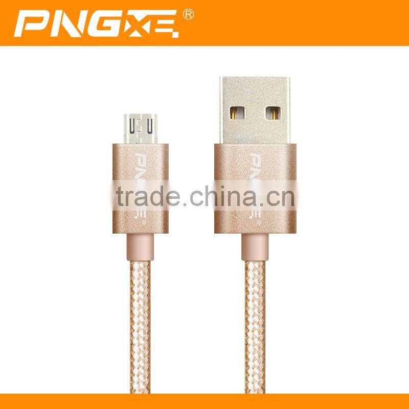 China alibaba cable manufacturer pngxe 2015 fast charging braided charger data cable with usb 3.0 aluminium micro usb cable