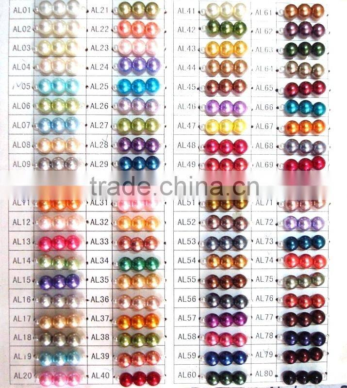 wholesale Synthetic (lab created) Loose Pearls Type 10mm half-drilled glass pearl beads
