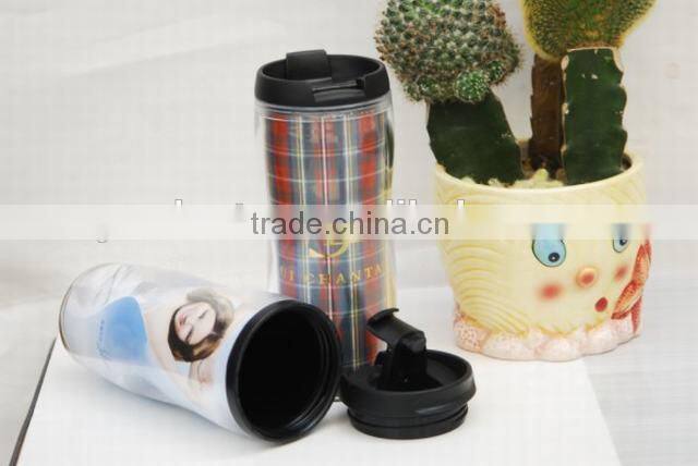 380ml BPA free travel tumbler with paper insert