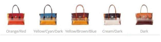 colorful handbag with double handle handbags italian bags genuine leather florence leather fashion