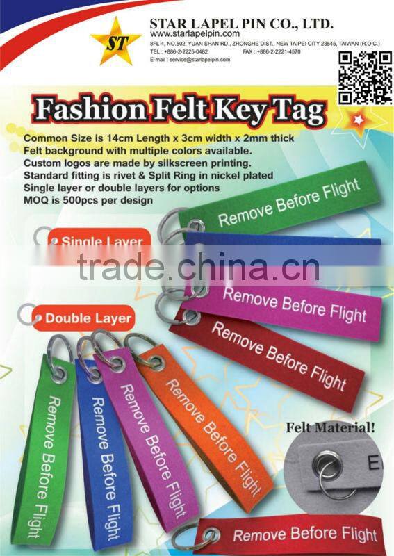 Custom Embroidered Keytag Crew Remove Before Flight