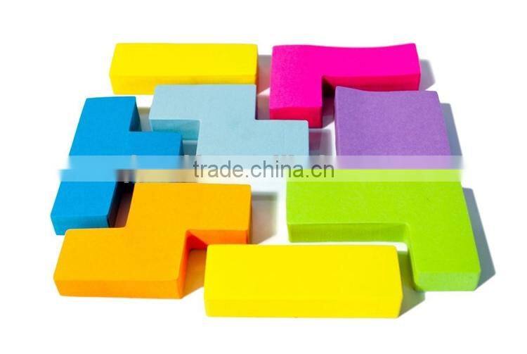 wholesale eco-friendly products letter shaped sticky notes Tetris notepad memo pad
