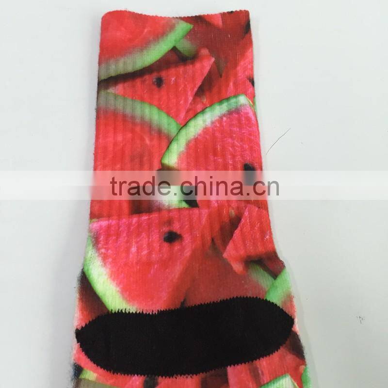GSP-108 New fashion style high quality printed fruits unisex sublimation socks
