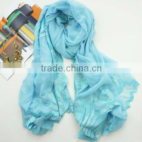 2016 new design beautiful embroidery burqa scarf