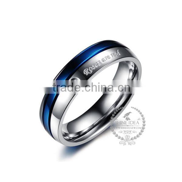 4-6MM Stainless steel mix color blue ring fashion women ring wedding jewelry 6260496