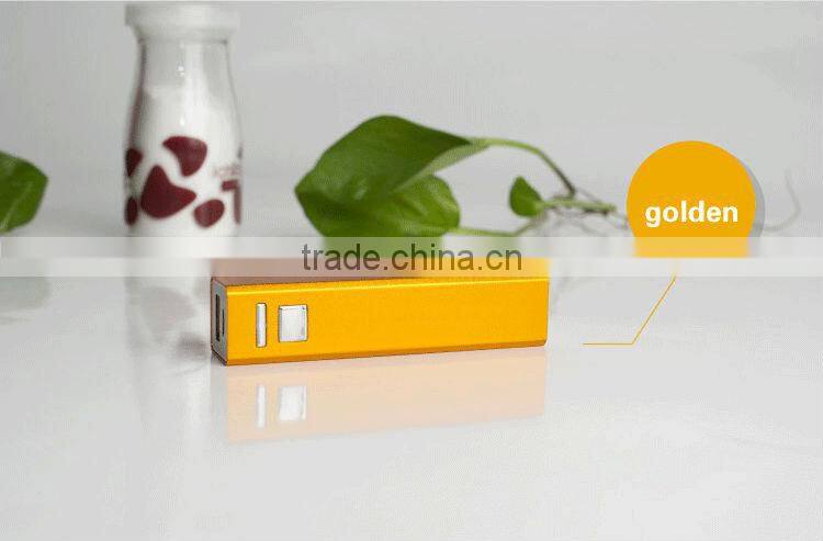 portable phone charger Metal Power Bank 2600 mAh for Gift Promotion