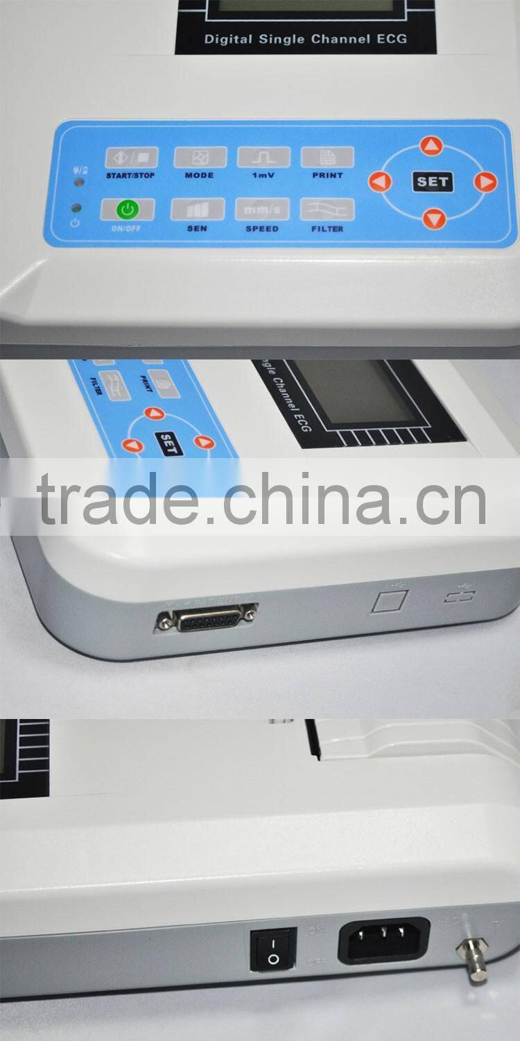 CE portable 12 Leads one channel ECG machine electrocardiograph