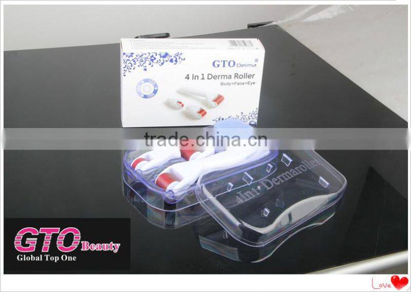 2015 newest factory big sale 300/720/1200 pins microneedle roller 4 in 1 derma roller