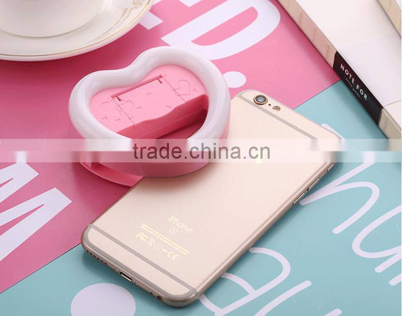 Selfie Ring Light LED Fill Light 3W Cellphone Photo Spot Light 23 LED Charging Portable Selfie Flashlight With Makeup Mirror