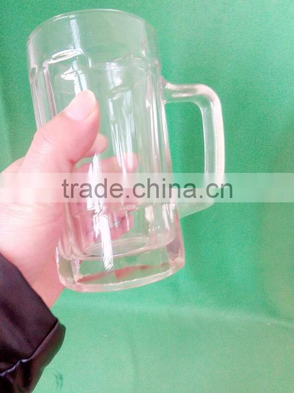 425 ml glass water cups with handle