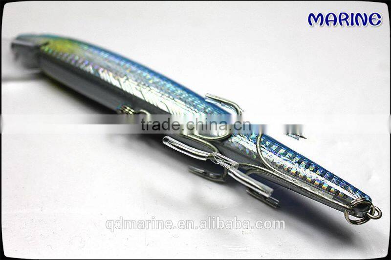7" Hard Plastic Fishing Lures With 4/0 Treble Hooks